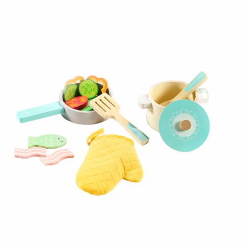 ODS - Maisonelle Nature, Playset Töpfe mit Lebensmitteln, Spielzeug für Kinder aus Holz, mit Handschuh, Pfanne, Utensilien, Altersempfehlung +3 Jahre ODS - Maisonelle Nature, Playset Töpfe mit Lebensmitteln, Spielzeug für Kinder aus Holz, mit Handschuh, Pfanne, Utensilien, Altersempfehlung +3 Jahre von ODS