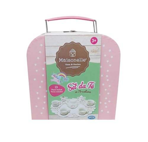 ODS -44022 Maisonelle Teeset aus Keramik, 13-teilig, 4 Untertassen, 4 Tassen, Zuckerdose, Milchbehälter und Teekanne mit Deckel. Fantastischer Reisekorb, Farbe Rosa, Hellblau, Weiß, Medium, 44022 ODS -44022 Maisonelle Teeset aus Keramik, 13-teilig, 4 Untertassen, 4 Tassen, Zuckerdose, Milchbehälter und Teekanne mit Deckel. Fantastischer Reisekorb, Farbe Rosa, Hellblau, Weiß, Medium, 44022 von ODS