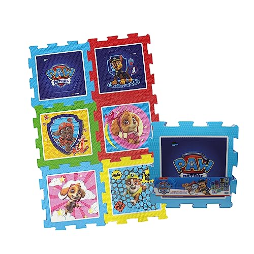 ODS 47602EC Paw Patrol Puzzlematte mit 6 herausnehmbaren Figuren, Größe der Fliese 30,5 x 30,5 cm, aus Eva-Schaumstoff, Alter 12 + von ODS