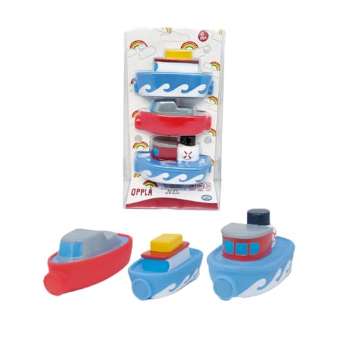 ODS - Opplà Set mit 3 Booten für das Badezimmer, Größe 10 cm, Material PVC, Altersempfehlung: 6 m+ von ODS