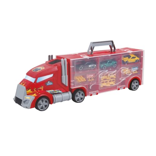 ODS - Silver Wheel – Transporter 40, LKW mit 3 Autos in Die-Cast auf freien Rädern, Rutsche, Straßenschilder und Griff, Altersempfehlung 3+ von ODS
