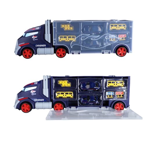 ODS - Silver Wheel - Transportkoffer LKW Carabinieri mit 2 Autos in die Cast, 40 cm, Freilauf-LKW mit Rutsche vorne und Griff, Altersempfehlung 3+ ODS - Silver Wheel - Transportkoffer LKW Carabinieri mit 2 Autos in die Cast, 40 cm, Freilauf-LKW mit Rutsche vorne und Griff, Altersempfehlung 3+ von ODS