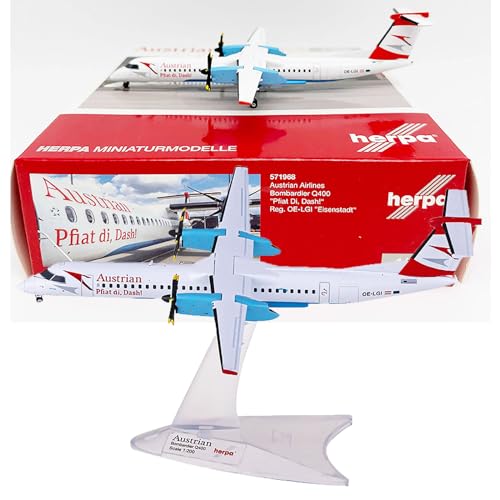 ODddot 1:200 Austrian Airlines Bombardier Dash 8 Q400 OE-LGI Flugzeug Modell Air Retro Military Fighter Modell Qantas Alloy Modell Erwachsene Sammlerstücke von ODddot