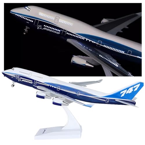 ODddot Boeing Simulierte Statische Flugzeuge Modell Flugzeug Modell Prototyp Boeing B747 Passagierflugzeug Ornamente Geschenk Sammlung Zivile Luftfahrt Passagier Simulation Geschenk,30cmled von ODddot