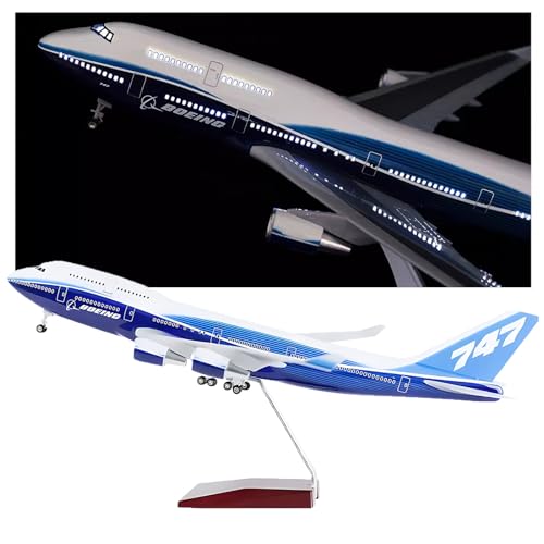 ODddot Boeing Simulierte Statische Flugzeuge Modell Flugzeug Modell Prototyp Boeing B747 Passagierflugzeug Ornamente Geschenk Sammlung Zivile Luftfahrt Passagier Simulation Geschenk,46cmled2 von ODddot