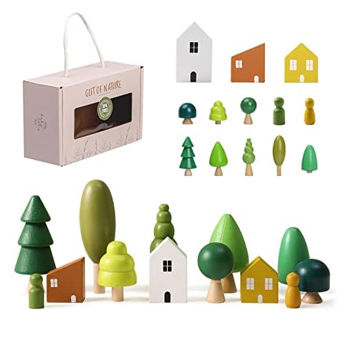 13er-Pack Baum Spielzeug aus Holz für Kinder, Verschiedene Größen Bäume Wald Rustikal Deko für Wohnkultur und kinderzimmer, Montessori Spielzeug für Jungen und Mädchen, Wooden Tree Decorations von OESSUF