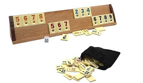 Özel-Versand Okey Set Rummy/Okey mit Melamin Spielsteine Ahsap Okey Takimi aus echtholz mit personalisiertem Kugelschreiber (Buche) von binoa