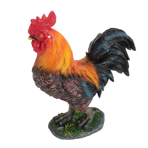 OFFAXE Estatuas decorativas Hen, Decoración Jardín Exterior Exterior de resina Recolección de animales de granja, Adorable Adorno para Patio de Patio trasero al aire Libre Patio de jardín (Hahn) von OFFAXE