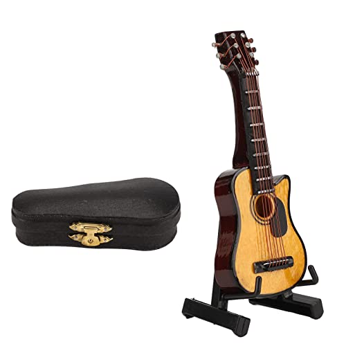 Rotbraune Miniaturgitarre als Wohndekor, Elegante Schreibtischdekoration fürs Büro, 8 cm großes Modell mit Ständer für Bücherregal, Musikstudio oder Vintage-Regal Rotbraune Miniaturgitarre als Wohndekor, Elegante Schreibtischdekoration fürs Büro, 8 cm großes Modell mit Ständer für Bücherregal, Musikstudio oder Vintage-Regal von OFFAXE