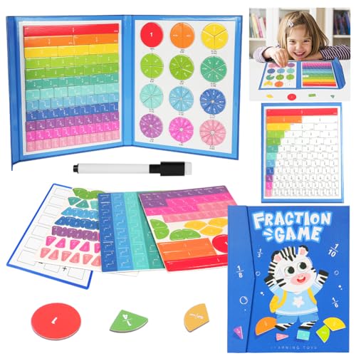 OFFCUP Arithmetisches Lernspielzeug, Montessori Mathe Spielzeug Magnetische Bruchrechnen Spiel, Bruchrechnen Material Magnetisch Montessori Spielzeug Kinder Fraction Game mit Magnetische Bruchkacheln von OFFCUP