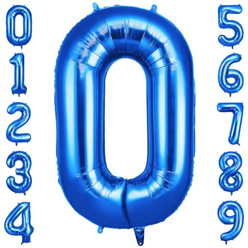 OFFCUP Geburtstag zahlen luftballon, Folienballon Geburtstagsdeko, Helium Ballons, Riesige Folienballon in 40" - 101cm, für Geburtstagsparty Deko, Jubiläum 0 Jahre Deko von OFFCUP