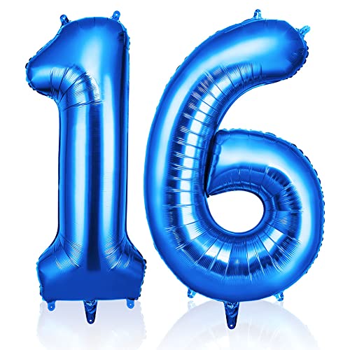 OFFCUP Luftballon Zahlen 16, Riesige Folienballon in 40" - 101cm, Geburtstag Deko Jubiläum, Geburtstagsdeko Ballons für Mädchen Jungen Geburtstagsdeko/Jubiläums Deko/Silvester Deko OFFCUP Luftballon Zahlen 16, Riesige Folienballon in 40" - 101cm, Geburtstag Deko Jubiläum, Geburtstagsdeko Ballons für Mädchen Jungen Geburtstagsdeko/Jubiläums Deko/Silvester Deko von OFFCUP