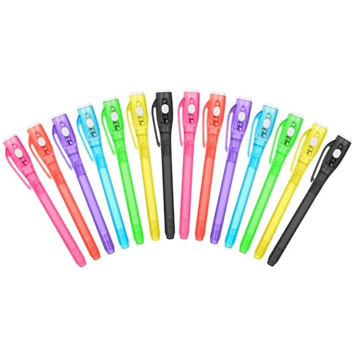 OFFCUP UV Stift, 14 Stück Zauberstift Kinder, Unsichtbarer Stift mit UV Lampe, Spy Pen Kinder Geheimstift zum Schreiben Geheimer Nachrichten Unsichtbar Schreiben Kindergeburtstag Gastgeschenke von OFFCUP