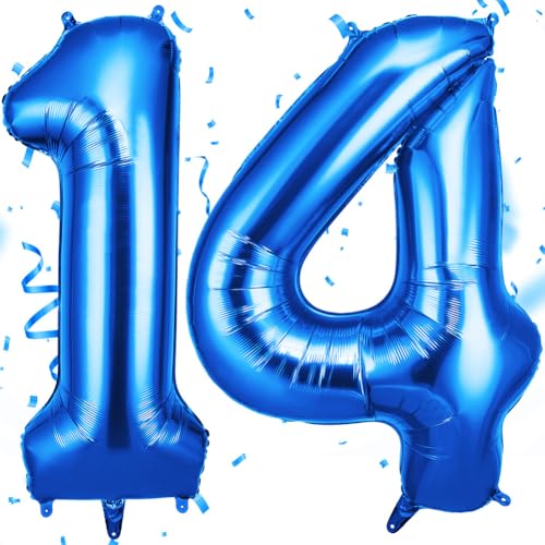 OFFCUP Zahlen Luftballon Blau, Folienballon Zahl 14/41, 40 Zoll Helium Ballons Geburtstagsdeko Mädchen Junge Kindergeburtstag Party Deko Ballon Zahl Deko zum Geburtstag Silvester Neujahr OFFCUP Zahlen Luftballon Blau, Folienballon Zahl 14/41, 40 Zoll Helium Ballons Geburtstagsdeko Mädchen Junge Kindergeburtstag Party Deko Ballon Zahl Deko zum Geburtstag Silvester Neujahr von OFFCUP