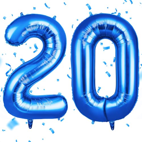 OFFCUP Zahlen Luftballon Blau, Folienballon Zahl 20, 40 Zoll Helium Ballons Geburtstagsdeko Mädchen Junge Kindergeburtstag Party Deko Ballon Zahl Deko zum Geburtstag Silvester Neujahr OFFCUP Zahlen Luftballon Blau, Folienballon Zahl 20, 40 Zoll Helium Ballons Geburtstagsdeko Mädchen Junge Kindergeburtstag Party Deko Ballon Zahl Deko zum Geburtstag Silvester Neujahr von OFFCUP