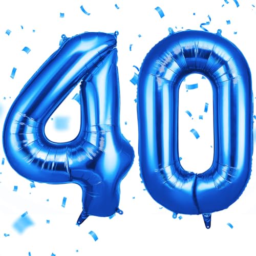OFFCUP Zahlen Luftballon Blau, Folienballon Zahl 40, 40 Zoll Helium Ballons Geburtstagsdeko Mädchen Junge Kindergeburtstag Party Deko Ballon Zahl Deko zum Geburtstag Silvester Neujahr OFFCUP Zahlen Luftballon Blau, Folienballon Zahl 40, 40 Zoll Helium Ballons Geburtstagsdeko Mädchen Junge Kindergeburtstag Party Deko Ballon Zahl Deko zum Geburtstag Silvester Neujahr von OFFCUP