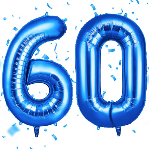 OFFCUP Zahlen Luftballon Blau, Folienballon Zahl 60, 40 Zoll Helium Ballons Geburtstagsdeko Mädchen Junge Kindergeburtstag Party Deko Ballon Zahl Deko zum Geburtstag Silvester Neujahr OFFCUP Zahlen Luftballon Blau, Folienballon Zahl 60, 40 Zoll Helium Ballons Geburtstagsdeko Mädchen Junge Kindergeburtstag Party Deko Ballon Zahl Deko zum Geburtstag Silvester Neujahr von OFFCUP
