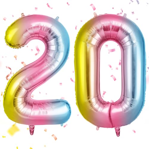 OFFCUP Zahlen Luftballon Farbverlauf, Folienballon Zahl 20, 40 Zoll Helium Ballons Geburtstagsdeko Mädchen Junge Kindergeburtstag Party Deko Ballon Zahl Deko zum Geburtstag Silvester Neujahr OFFCUP Zahlen Luftballon Farbverlauf, Folienballon Zahl 20, 40 Zoll Helium Ballons Geburtstagsdeko Mädchen Junge Kindergeburtstag Party Deko Ballon Zahl Deko zum Geburtstag Silvester Neujahr von OFFCUP