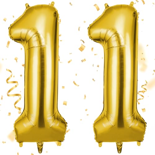 OFFCUP Zahlen Luftballon Gold, Folienballon Zahl 11, 40 Zoll Helium Ballons Geburtstagsdeko Mädchen Junge Kindergeburtstag Party Deko Ballon Zahl Deko zum Geburtstag Silvester Neujahr OFFCUP Zahlen Luftballon Gold, Folienballon Zahl 11, 40 Zoll Helium Ballons Geburtstagsdeko Mädchen Junge Kindergeburtstag Party Deko Ballon Zahl Deko zum Geburtstag Silvester Neujahr von OFFCUP