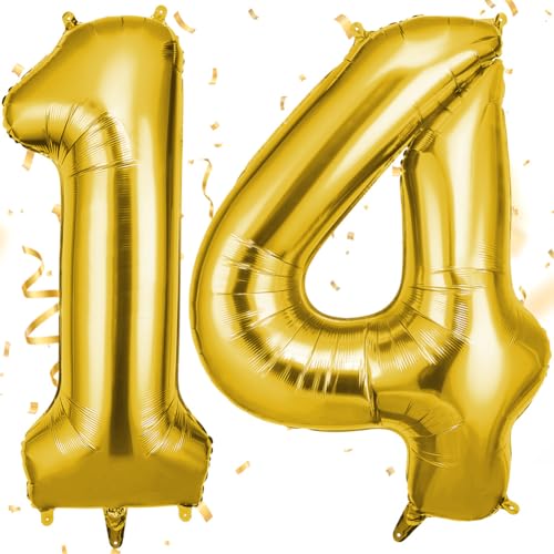 OFFCUP Zahlen Luftballon Gold, Folienballon Zahl 14/41, 40 Zoll Helium Ballons Geburtstagsdeko Mädchen Junge Kindergeburtstag Party Deko Ballon Zahl Deko zum Geburtstag Silvester Neujahr OFFCUP Zahlen Luftballon Gold, Folienballon Zahl 14/41, 40 Zoll Helium Ballons Geburtstagsdeko Mädchen Junge Kindergeburtstag Party Deko Ballon Zahl Deko zum Geburtstag Silvester Neujahr von OFFCUP