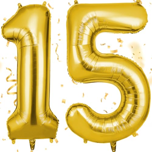 OFFCUP Zahlen Luftballon Gold, Folienballon Zahl 15/51, 40 Zoll Helium Ballons Geburtstagsdeko Mädchen Junge Kindergeburtstag Party Deko Ballon Zahl Deko zum Geburtstag Silvester Neujahr OFFCUP Zahlen Luftballon Gold, Folienballon Zahl 15/51, 40 Zoll Helium Ballons Geburtstagsdeko Mädchen Junge Kindergeburtstag Party Deko Ballon Zahl Deko zum Geburtstag Silvester Neujahr von OFFCUP