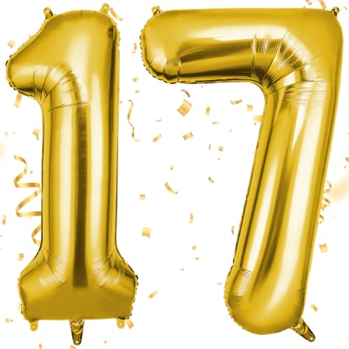OFFCUP Zahlen Luftballon Gold, Folienballon Zahl 17/71, 40 Zoll Helium Ballons Geburtstagsdeko Mädchen Junge Kindergeburtstag Party Deko Ballon Zahl Deko zum Geburtstag Silvester Neujahr OFFCUP Zahlen Luftballon Gold, Folienballon Zahl 17/71, 40 Zoll Helium Ballons Geburtstagsdeko Mädchen Junge Kindergeburtstag Party Deko Ballon Zahl Deko zum Geburtstag Silvester Neujahr von OFFCUP
