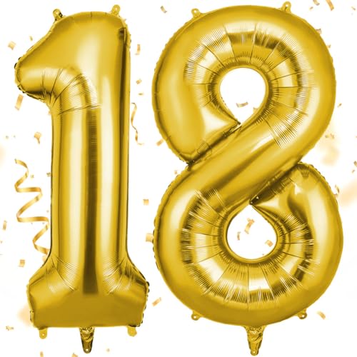 OFFCUP Zahlen Luftballon Gold, Folienballon Zahl 18/81, 40 Zoll Helium Ballons Geburtstagsdeko Mädchen Junge Kindergeburtstag Party Deko Ballon Zahl Deko zum Geburtstag Silvester Neujahr OFFCUP Zahlen Luftballon Gold, Folienballon Zahl 18/81, 40 Zoll Helium Ballons Geburtstagsdeko Mädchen Junge Kindergeburtstag Party Deko Ballon Zahl Deko zum Geburtstag Silvester Neujahr von OFFCUP