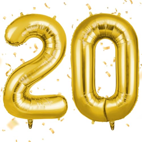 OFFCUP Zahlen Luftballon Gold, Folienballon Zahl 20, 40 Zoll Helium Ballons Geburtstagsdeko Mädchen Junge Kindergeburtstag Party Deko Ballon Zahl Deko zum Geburtstag Silvester Neujahr OFFCUP Zahlen Luftballon Gold, Folienballon Zahl 20, 40 Zoll Helium Ballons Geburtstagsdeko Mädchen Junge Kindergeburtstag Party Deko Ballon Zahl Deko zum Geburtstag Silvester Neujahr von OFFCUP