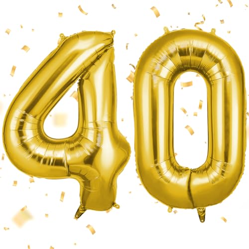 OFFCUP Zahlen Luftballon Gold, Folienballon Zahl 40, 40 Zoll Helium Ballons Geburtstagsdeko Mädchen Junge Kindergeburtstag Party Deko Ballon Zahl Deko zum Geburtstag Silvester Neujahr OFFCUP Zahlen Luftballon Gold, Folienballon Zahl 40, 40 Zoll Helium Ballons Geburtstagsdeko Mädchen Junge Kindergeburtstag Party Deko Ballon Zahl Deko zum Geburtstag Silvester Neujahr von OFFCUP