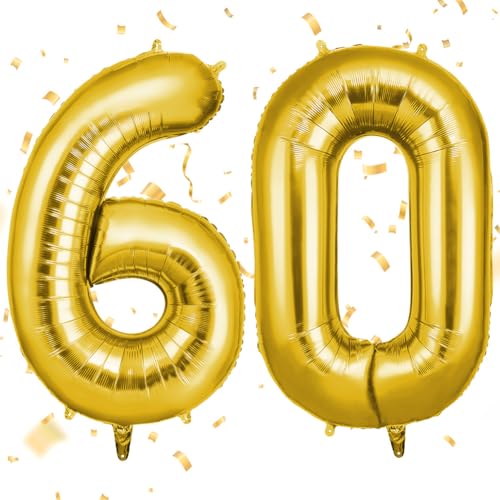 OFFCUP Zahlen Luftballon Gold, Folienballon Zahl 60, 40 Zoll Helium Ballons Geburtstagsdeko Mädchen Junge Kindergeburtstag Party Deko Ballon Zahl Deko zum Geburtstag Silvester Neujahr OFFCUP Zahlen Luftballon Gold, Folienballon Zahl 60, 40 Zoll Helium Ballons Geburtstagsdeko Mädchen Junge Kindergeburtstag Party Deko Ballon Zahl Deko zum Geburtstag Silvester Neujahr von OFFCUP