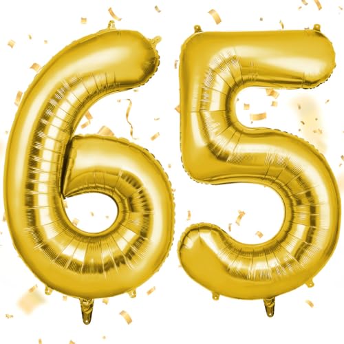OFFCUP Zahlen Luftballon Gold, Folienballon Zahl 65, 40 Zoll Helium Ballons Geburtstagsdeko Mädchen Junge Kindergeburtstag Party Deko Ballon Zahl Deko zum Geburtstag Silvester Deko Neujahr Deko OFFCUP Zahlen Luftballon Gold, Folienballon Zahl 65, 40 Zoll Helium Ballons Geburtstagsdeko Mädchen Junge Kindergeburtstag Party Deko Ballon Zahl Deko zum Geburtstag Silvester Deko Neujahr Deko von OFFCUP