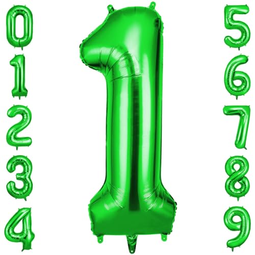 OFFCUP Zahlen Luftballon Grün, Folienballon Zahl 1, 40 Zoll Helium Ballons Geburtstagsdeko Mädchen Junge Kindergeburtstag Party Deko Ballon Zahl Deko zum Geburtstag Silvester Deko Neujahr Deko OFFCUP Zahlen Luftballon Grün, Folienballon Zahl 1, 40 Zoll Helium Ballons Geburtstagsdeko Mädchen Junge Kindergeburtstag Party Deko Ballon Zahl Deko zum Geburtstag Silvester Deko Neujahr Deko von OFFCUP