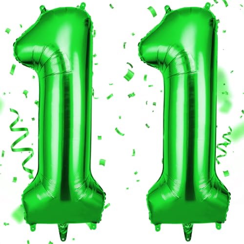 OFFCUP Zahlen Luftballon Grün, Folienballon Zahl 11, 40 Zoll Helium Ballons Geburtstagsdeko Mädchen Junge Kindergeburtstag Party Deko Ballon Zahl Deko zum Geburtstag Silvester Neujahr OFFCUP Zahlen Luftballon Grün, Folienballon Zahl 11, 40 Zoll Helium Ballons Geburtstagsdeko Mädchen Junge Kindergeburtstag Party Deko Ballon Zahl Deko zum Geburtstag Silvester Neujahr von OFFCUP