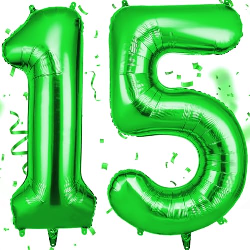 OFFCUP Zahlen Luftballon Grün, Folienballon Zahl 15/51, 40 Zoll Helium Ballons Geburtstagsdeko Mädchen Junge Kindergeburtstag Party Deko Ballon Zahl Deko zum Geburtstag Silvester Neujahr OFFCUP Zahlen Luftballon Grün, Folienballon Zahl 15/51, 40 Zoll Helium Ballons Geburtstagsdeko Mädchen Junge Kindergeburtstag Party Deko Ballon Zahl Deko zum Geburtstag Silvester Neujahr von OFFCUP