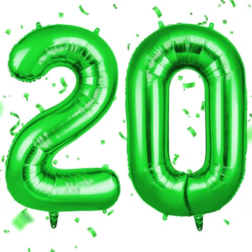 OFFCUP Zahlen Luftballon Grün, Folienballon Zahl 20, 40 Zoll Helium Ballons Geburtstagsdeko Mädchen Junge Kindergeburtstag Party Deko Ballon Zahl Deko zum Geburtstag Silvester Neujahr OFFCUP Zahlen Luftballon Grün, Folienballon Zahl 20, 40 Zoll Helium Ballons Geburtstagsdeko Mädchen Junge Kindergeburtstag Party Deko Ballon Zahl Deko zum Geburtstag Silvester Neujahr von OFFCUP