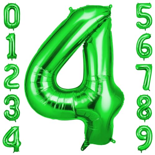 OFFCUP Zahlen Luftballon Grün, Folienballon Zahl 4, 40 Zoll Helium Ballons Geburtstagsdeko Mädchen Junge Kindergeburtstag Party Deko Ballon Zahl Deko zum Geburtstag Silvester Deko Neujahr Deko OFFCUP Zahlen Luftballon Grün, Folienballon Zahl 4, 40 Zoll Helium Ballons Geburtstagsdeko Mädchen Junge Kindergeburtstag Party Deko Ballon Zahl Deko zum Geburtstag Silvester Deko Neujahr Deko von OFFCUP