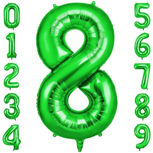 OFFCUP Zahlen Luftballon Grün, Folienballon Zahl 8, 40 Zoll Helium Ballons Geburtstagsdeko Mädchen Junge Kindergeburtstag Party Deko Ballon Zahl Deko zum Geburtstag Silvester Deko Neujahr Deko OFFCUP Zahlen Luftballon Grün, Folienballon Zahl 8, 40 Zoll Helium Ballons Geburtstagsdeko Mädchen Junge Kindergeburtstag Party Deko Ballon Zahl Deko zum Geburtstag Silvester Deko Neujahr Deko von OFFCUP
