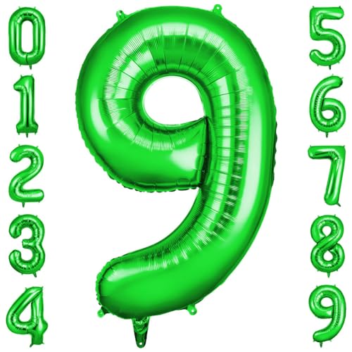 OFFCUP Zahlen Luftballon Grün, Folienballon Zahl 9, 40 Zoll Helium Ballons Geburtstagsdeko Mädchen Junge Kindergeburtstag Party Deko Ballon Zahl Deko zum Geburtstag Silvester Deko Neujahr Deko OFFCUP Zahlen Luftballon Grün, Folienballon Zahl 9, 40 Zoll Helium Ballons Geburtstagsdeko Mädchen Junge Kindergeburtstag Party Deko Ballon Zahl Deko zum Geburtstag Silvester Deko Neujahr Deko von OFFCUP