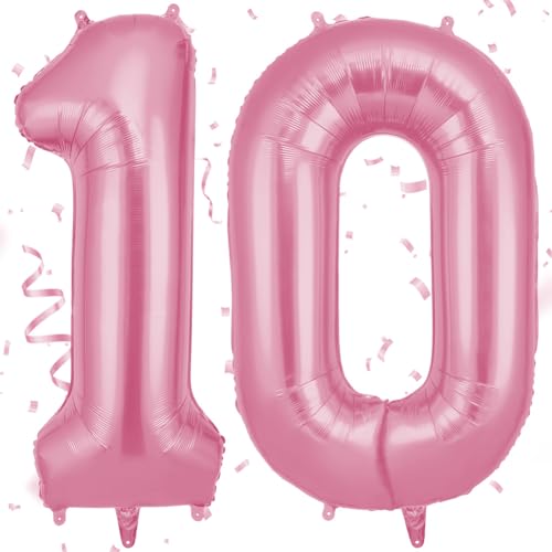 OFFCUP Zahlen Luftballon Rosa, Folienballon Zahl 10, 40 Zoll Helium Ballons Geburtstagsdeko Mädchen Junge Kindergeburtstag Party Deko Ballon Zahl Deko zum Geburtstag Silvester Neujahr OFFCUP Zahlen Luftballon Rosa, Folienballon Zahl 10, 40 Zoll Helium Ballons Geburtstagsdeko Mädchen Junge Kindergeburtstag Party Deko Ballon Zahl Deko zum Geburtstag Silvester Neujahr von OFFCUP