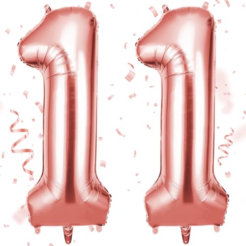OFFCUP Zahlen Luftballon Roségold, Folienballon Zahl 11, 40 Zoll Helium Ballons Geburtstagsdeko Mädchen Junge Kindergeburtstag Party Deko Ballon Zahl Deko zum Geburtstag Silvester Neujahr OFFCUP Zahlen Luftballon Roségold, Folienballon Zahl 11, 40 Zoll Helium Ballons Geburtstagsdeko Mädchen Junge Kindergeburtstag Party Deko Ballon Zahl Deko zum Geburtstag Silvester Neujahr von OFFCUP