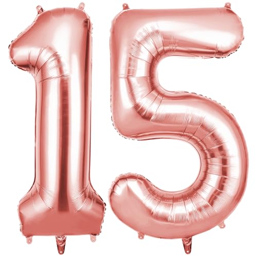 OFFCUP Zahlen Luftballon Roségold, Folienballon Zahl 15/51, 40 Zoll Helium Ballons Geburtstagsdeko Mädchen Junge Kindergeburtstag Party Deko Ballon Zahl Deko zum Geburtstag Silvester Neujahr OFFCUP Zahlen Luftballon Roségold, Folienballon Zahl 15/51, 40 Zoll Helium Ballons Geburtstagsdeko Mädchen Junge Kindergeburtstag Party Deko Ballon Zahl Deko zum Geburtstag Silvester Neujahr von OFFCUP