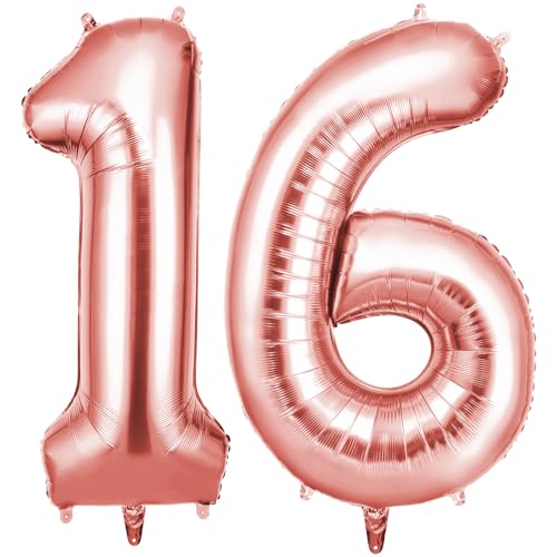OFFCUP Zahlen Luftballon Roségold, Folienballon Zahl 16/61, 40 Zoll Helium Ballons Geburtstagsdeko Mädchen Junge Kindergeburtstag Party Deko Ballon Zahl Deko zum Geburtstag Silvester Neujahr OFFCUP Zahlen Luftballon Roségold, Folienballon Zahl 16/61, 40 Zoll Helium Ballons Geburtstagsdeko Mädchen Junge Kindergeburtstag Party Deko Ballon Zahl Deko zum Geburtstag Silvester Neujahr von OFFCUP