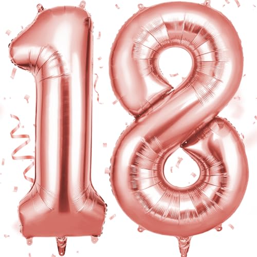 OFFCUP Zahlen Luftballon Roségold, Folienballon Zahl 18/81, 40 Zoll Helium Ballons Geburtstagsdeko Mädchen Junge Kindergeburtstag Party Deko Ballon Zahl Deko zum Geburtstag Silvester Neujahr OFFCUP Zahlen Luftballon Roségold, Folienballon Zahl 18/81, 40 Zoll Helium Ballons Geburtstagsdeko Mädchen Junge Kindergeburtstag Party Deko Ballon Zahl Deko zum Geburtstag Silvester Neujahr von OFFCUP