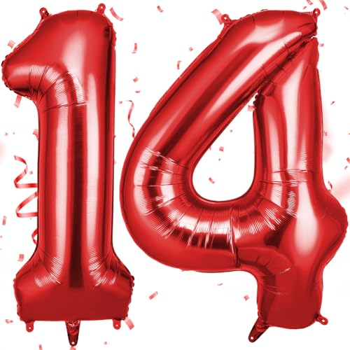 OFFCUP Zahlen Luftballon Rot, Folienballon Zahl 14/41, 40 Zoll Helium Ballons Geburtstagsdeko Mädchen Junge Kindergeburtstag Party Deko Ballon Zahl Deko zum Geburtstag Silvester Neujahr OFFCUP Zahlen Luftballon Rot, Folienballon Zahl 14/41, 40 Zoll Helium Ballons Geburtstagsdeko Mädchen Junge Kindergeburtstag Party Deko Ballon Zahl Deko zum Geburtstag Silvester Neujahr von OFFCUP