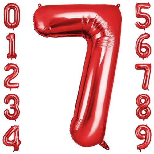 OFFCUP Zahlen Luftballon Rot, Folienballon Zahl 7, 40 Zoll Helium Ballons Geburtstagsdeko Mädchen Junge Kindergeburtstag Party Deko Ballon Zahl Deko zum Geburtstag Silvester Deko Neujahr Deko OFFCUP Zahlen Luftballon Rot, Folienballon Zahl 7, 40 Zoll Helium Ballons Geburtstagsdeko Mädchen Junge Kindergeburtstag Party Deko Ballon Zahl Deko zum Geburtstag Silvester Deko Neujahr Deko von OFFCUP