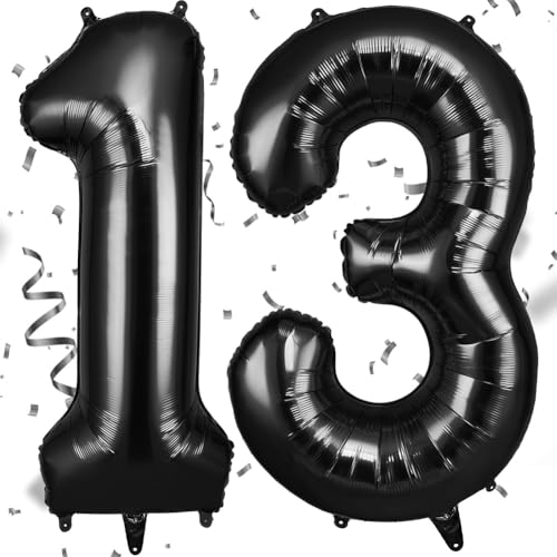 OFFCUP Zahlen Luftballon Schwarz, Folienballon Zahl 13/31, 40 Zoll Helium Ballons Geburtstagsdeko Mädchen Junge Kindergeburtstag Party Deko Ballon Zahl Deko zum Geburtstag Silvester Neujahr OFFCUP Zahlen Luftballon Schwarz, Folienballon Zahl 13/31, 40 Zoll Helium Ballons Geburtstagsdeko Mädchen Junge Kindergeburtstag Party Deko Ballon Zahl Deko zum Geburtstag Silvester Neujahr von OFFCUP