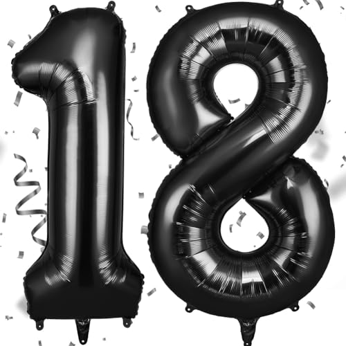 OFFCUP Zahlen Luftballon Schwarz, Folienballon Zahl 18/81, 40 Zoll Helium Ballons Geburtstagsdeko Mädchen Junge Kindergeburtstag Party Deko Ballon Zahl Deko zum Geburtstag Silvester Neujahr OFFCUP Zahlen Luftballon Schwarz, Folienballon Zahl 18/81, 40 Zoll Helium Ballons Geburtstagsdeko Mädchen Junge Kindergeburtstag Party Deko Ballon Zahl Deko zum Geburtstag Silvester Neujahr von OFFCUP