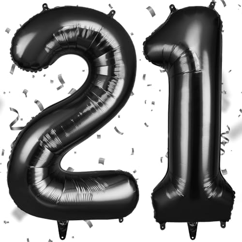 OFFCUP Zahlen Luftballon Schwarz, Folienballon Zahl 21, 40 Zoll Helium Ballons Geburtstagsdeko Mädchen Junge Kindergeburtstag Party Deko Ballon Zahl Deko zum Geburtstag Silvester Neujahr OFFCUP Zahlen Luftballon Schwarz, Folienballon Zahl 21, 40 Zoll Helium Ballons Geburtstagsdeko Mädchen Junge Kindergeburtstag Party Deko Ballon Zahl Deko zum Geburtstag Silvester Neujahr von OFFCUP