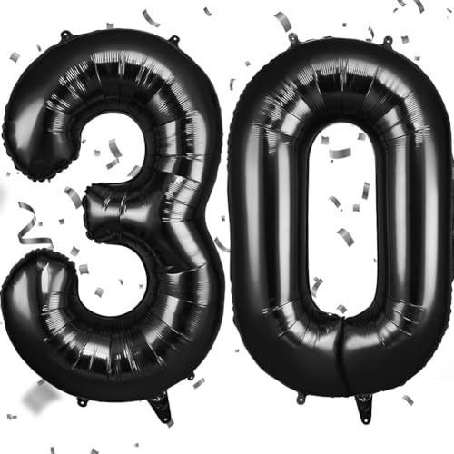 OFFCUP Zahlen Luftballon Schwarz, Folienballon Zahl 30, 40 Zoll Helium Ballons Geburtstagsdeko Mädchen Junge Kindergeburtstag Party Deko Ballon Zahl Deko zum Geburtstag Silvester Neujahr OFFCUP Zahlen Luftballon Schwarz, Folienballon Zahl 30, 40 Zoll Helium Ballons Geburtstagsdeko Mädchen Junge Kindergeburtstag Party Deko Ballon Zahl Deko zum Geburtstag Silvester Neujahr von OFFCUP