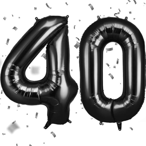 OFFCUP Zahlen Luftballon Schwarz, Folienballon Zahl 40, 40 Zoll Helium Ballons Geburtstagsdeko Mädchen Junge Kindergeburtstag Party Deko Ballon Zahl Deko zum Geburtstag Silvester Neujahr OFFCUP Zahlen Luftballon Schwarz, Folienballon Zahl 40, 40 Zoll Helium Ballons Geburtstagsdeko Mädchen Junge Kindergeburtstag Party Deko Ballon Zahl Deko zum Geburtstag Silvester Neujahr von OFFCUP